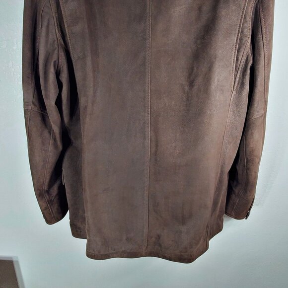 Orvis Mens Size 48 L Brown Genuine Leather Bandera Blazer Hunting Jacket Coat - Picture 8 of 13